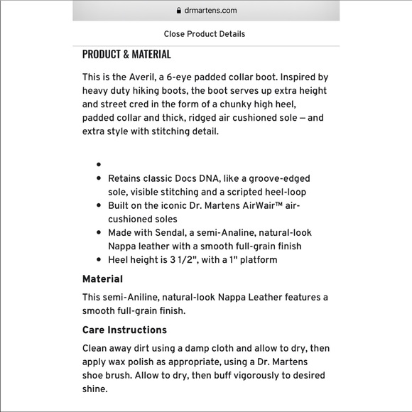 Dr. Martens Averil 6-eye Padded Collar Heel Boots - Picture 16 of 16